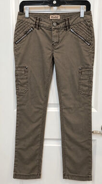 Vintage Mudd Cargo Pants Womens Size 3 Gray Stretch Cotton Pockets Utility Y2K